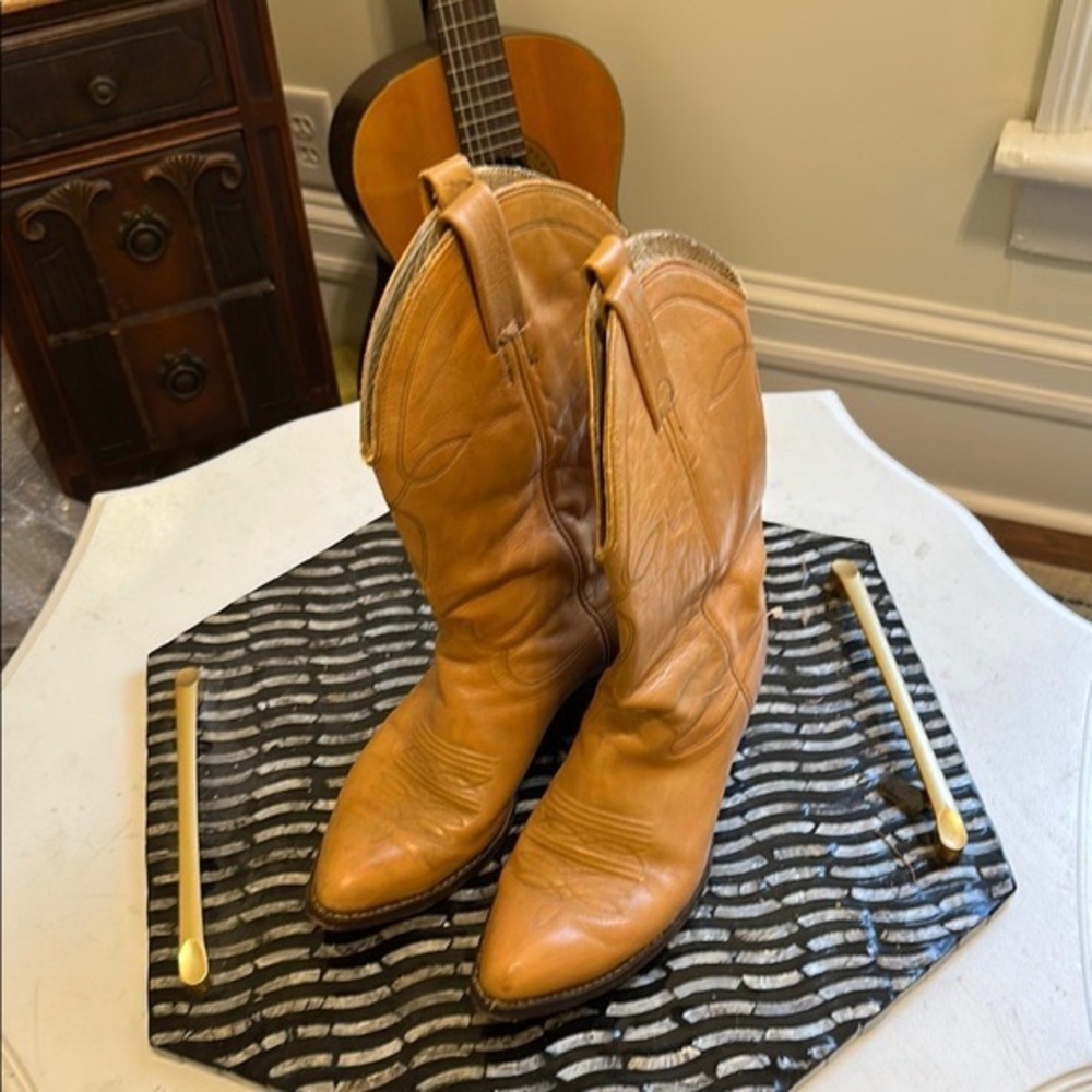 Vintage Polo Western by Ralph Lauren Tan Cowboy Boots